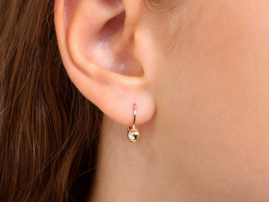 Kolczyki złote wygodne angielskie subtelne bez kamieni