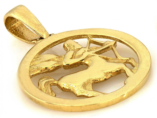 Strzelec zodiak zawieszka złota wisiorek