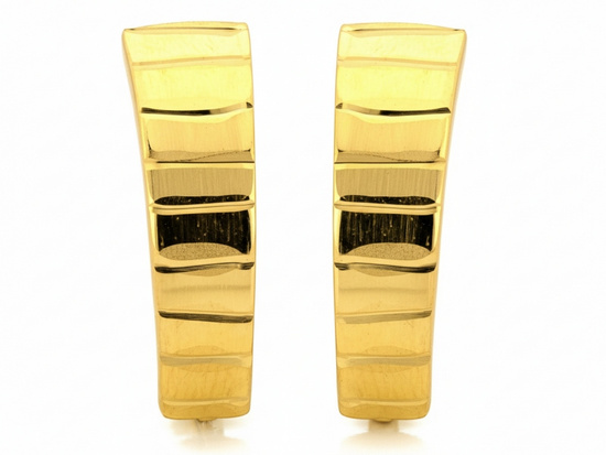 Kolczyki złote angielskie podłużne bez kamieni