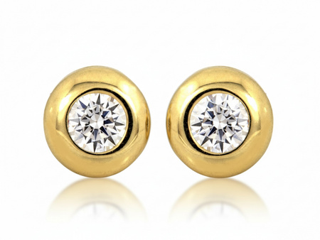 Kolczyki złote małe na sztyfcie z cyrkonią