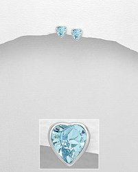 Kolczyki srebrne 925 Swarovski - serduszka