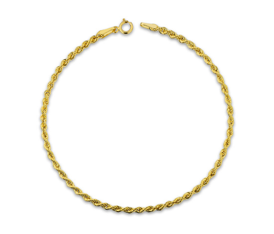 Złota bransoletka 585 kordel korda