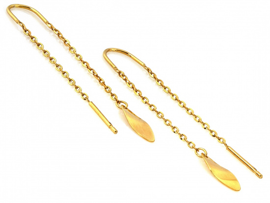 Kolczyki złote długie przeciągane