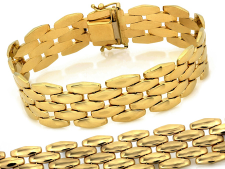 Bransoletka złota szeroka z ruchomych elementów