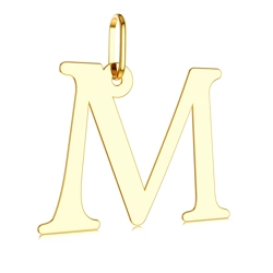 Złota literka M - zawieszka 585