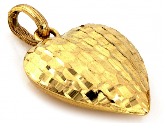 Zawieszka złota dmuchane serce błyszczące
