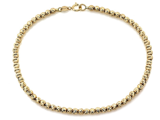 Złota bransoletka z kulek błyszczących diamentowanych