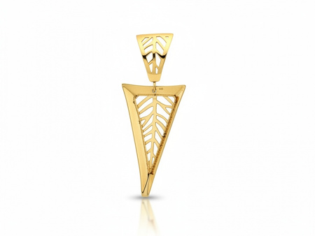 Zawieszka złota duża ażurowa modna z trójkątów