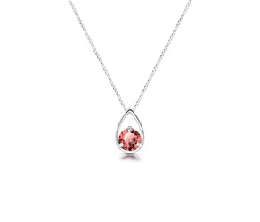 Naszyjnik srebrny 925 z naturalnym granatem - łezka