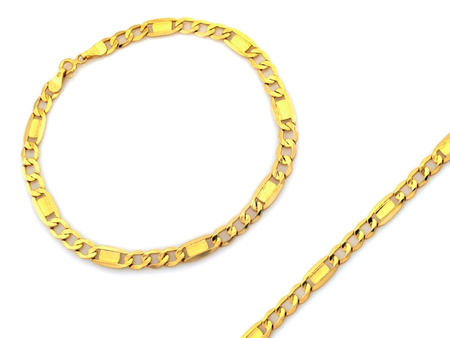 Złata bransoletka łańcuszkowa figaro 4.9mm