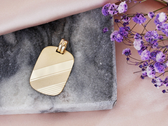 Złoty nieśmiertelnik blaszka pod grawer