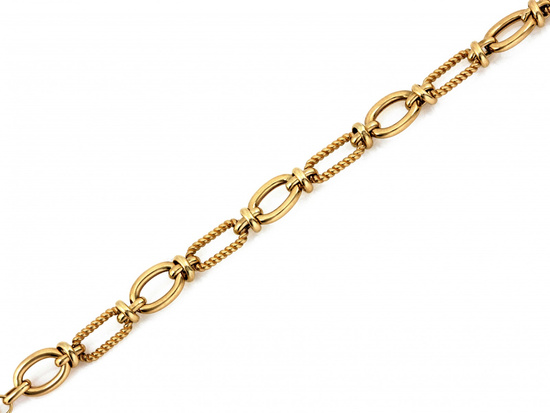 Złota bransoletka z dużych owalnych ogniw