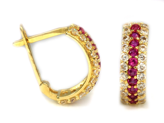 Kolczyki złote dla dziewczynki wysadzane cyrkoniami