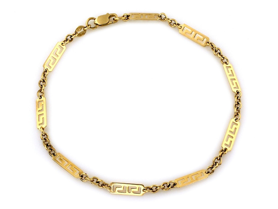 Bransoletka złota elementy z greckim wzorem