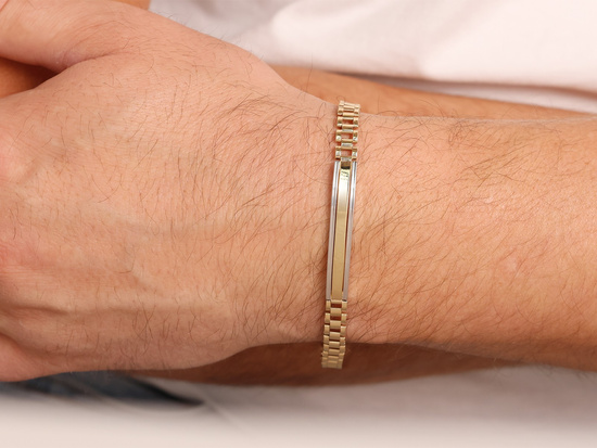 Złota bransoletka męska możliwy grawer