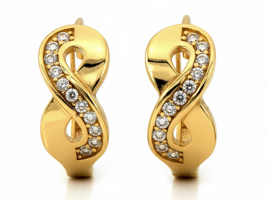Kolczyki złote angielskie z nieskończonością