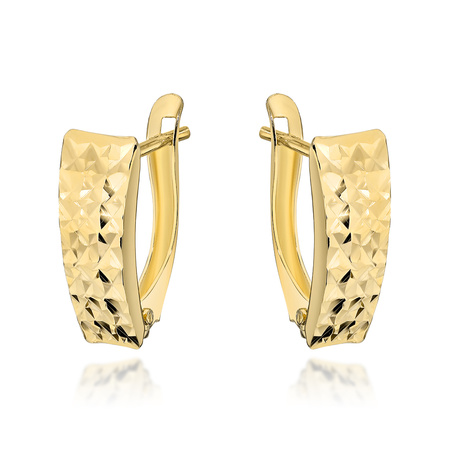 Złote kolczyki 585 diamentowane - klasyczne