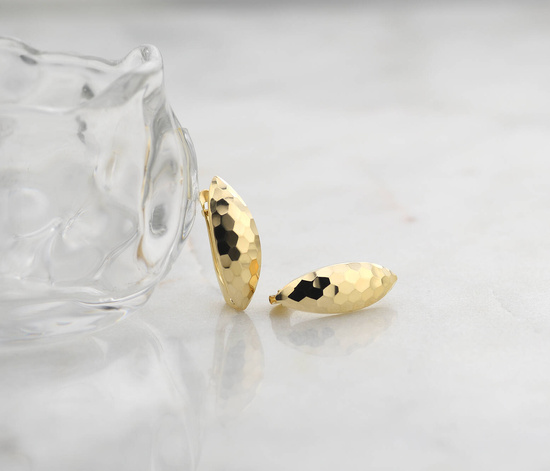 Złote kolczyki 333 diamentowane - klasyczne