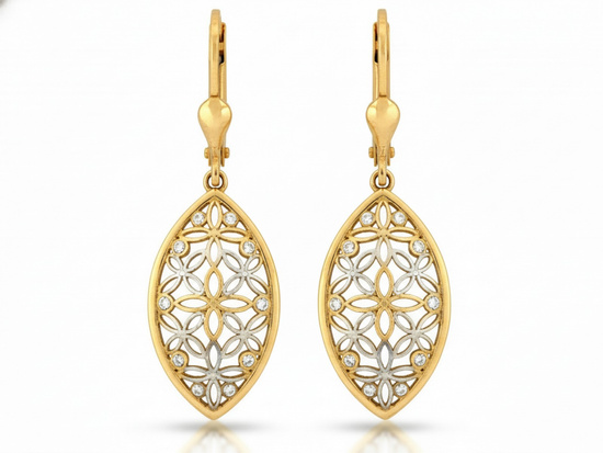 Kolczyki złote wiszące ażurowe