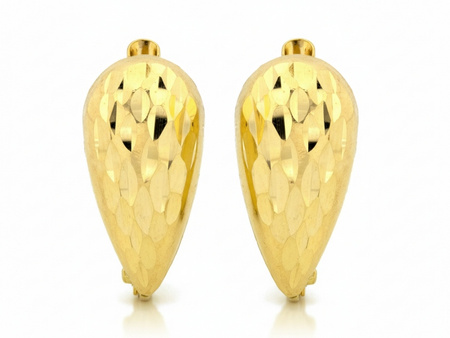 Złote kolczyki frezowane zapięcie angielskie