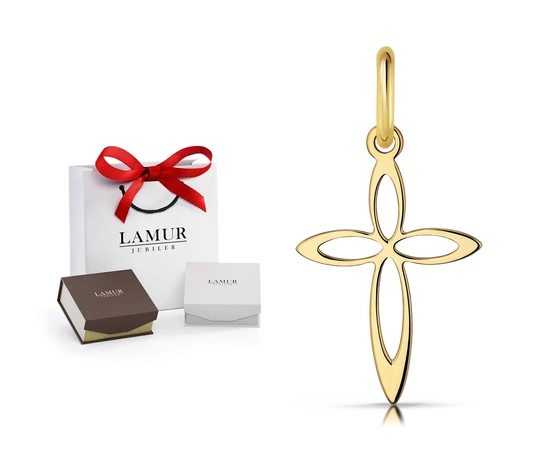 Złoty krzyżyk 585 - zawieszka 