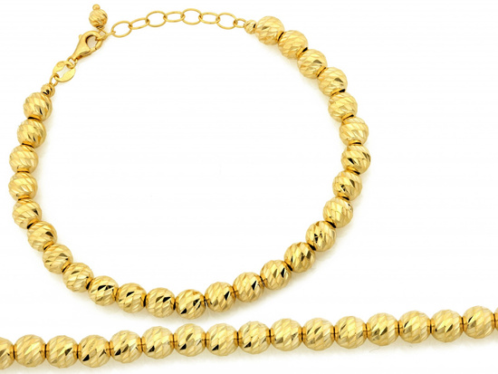 Bransoletka złota diamentowane kulki