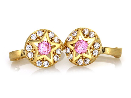 Kolczyki angielskie z gwiazdką  z cyrkoniami