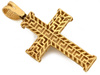 Złota zawieszka krzyżyk z Jezusem rodowany białym złotem