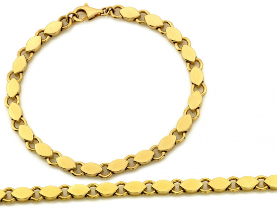 Bransoletka złota elementowa błyszcząca efektowna