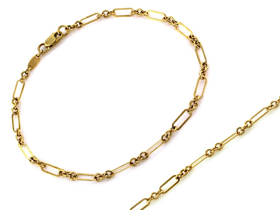Złota bransoletka z delikatnych owalnych ogniw