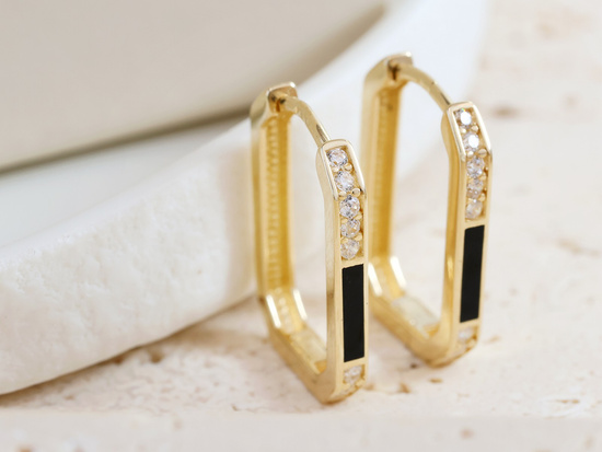 Kolczyki złote geometryczne koła angielskie