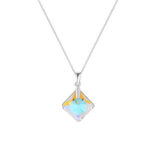 Naszyjnik srebrny 925 Swarovski - kwadrat