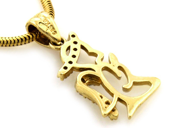 Zawieszka złota Aniołek z cyrkoniami