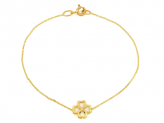 Bransoletka złota z koniczyną