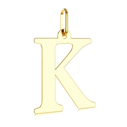 Złota literka K - zawieszka 585