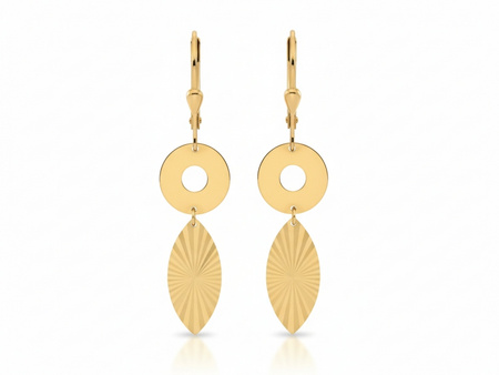 Kolczyki złote wiszące angielskie zapięcie