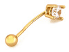 Kolczyk złoty piercing do pępka z cyrkonią