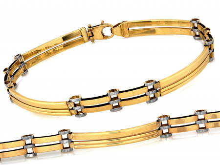 Bransoletka złota dla mężczyzny ze sztywnych elementów