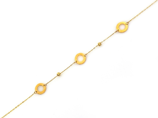 Bransoletka złota delikatna z obręczami ringami