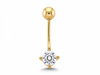 Kolczyk złoty piercing do pępka z cyrkonią