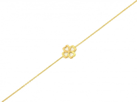 Bransoletka złota z koniczyną