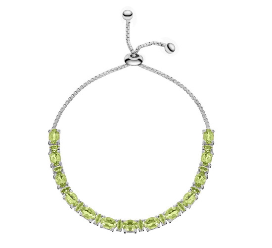 Bransoletka srebrna 925 z 23 naturalnymi afrykańskimi oliwinami