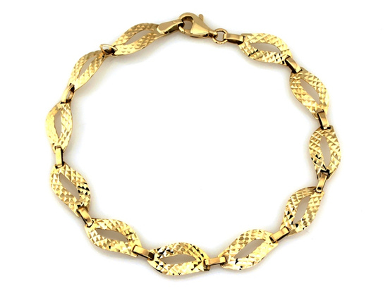 Złota bransoletka z błyszczących elementów