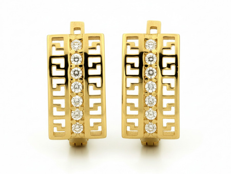 Kolczyki angielskie modowy wzór grecka droga