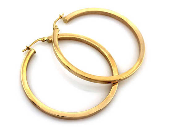 Kolczyki złote klasyczne koła 42 mm