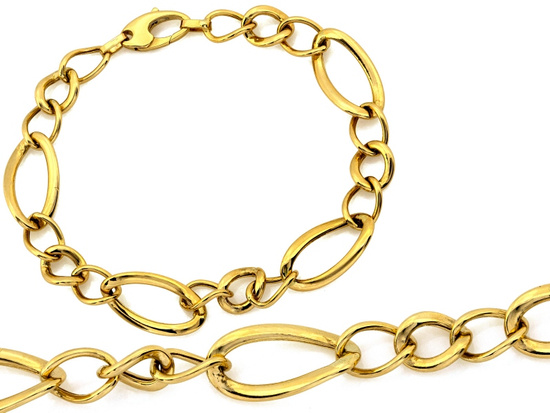 Modna złota bransoletka duże ogniwa