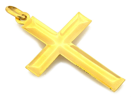 Złoty krzyżyk dla mężczyzny z wizerunkiem