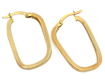 Złote kolczyki modne sztywne zapięcie angielskie