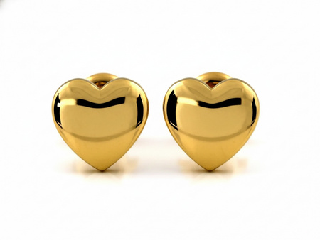 Błyszczące złote serduszka na sztyfcie