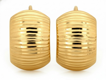 Kolczyki złote blaszki diamentowane